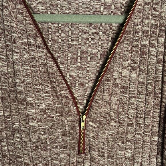 Ambiance Brownish-Reddish Sleeveless Ribbed Sweater Dress Zipper Size Medium - Picture 4 of 7